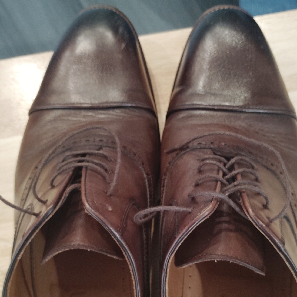 Elegant Brown Leather Men's Oxfords